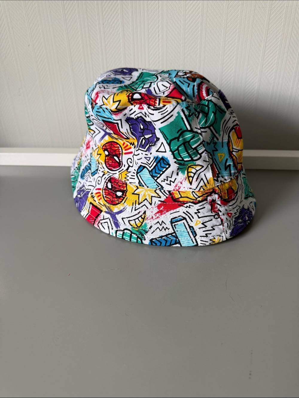 Marvel Super Heroes Avengers Double Sided Comic Print Bucket Hat Kids - Picture 4 of 5